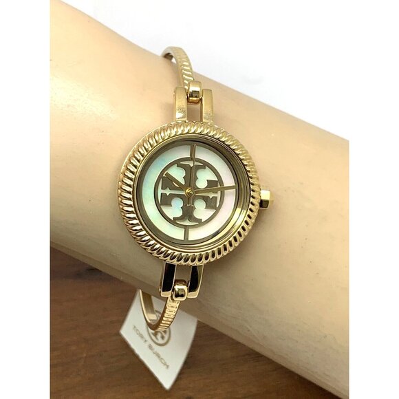 Tory Burch Women's Watch TBW4029 Gold Mother of Pearl Dial Interchangeable Bezel - Picture 11 of 14